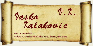 Vasko Kalaković vizit kartica